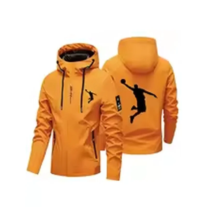 Men Hooded Outdoor Jacket 2026 Spring Autumn Waterproof Windproof Full Zip Coat Hiking Travel Casual Outerwear