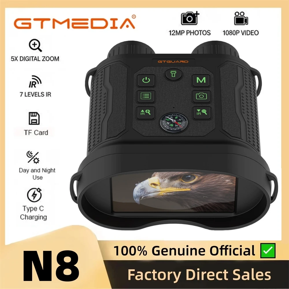 New N8 4K Night Vision Binoculars,16GB Memory Card 5X Digital Zoom,3.97
