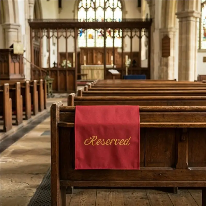 Hot Selling-Reserved Signs For Church Pews–22 Inch, 12 Pieces Reserved Seating Signs For Chairs, Cloth Placeholder For Restauran