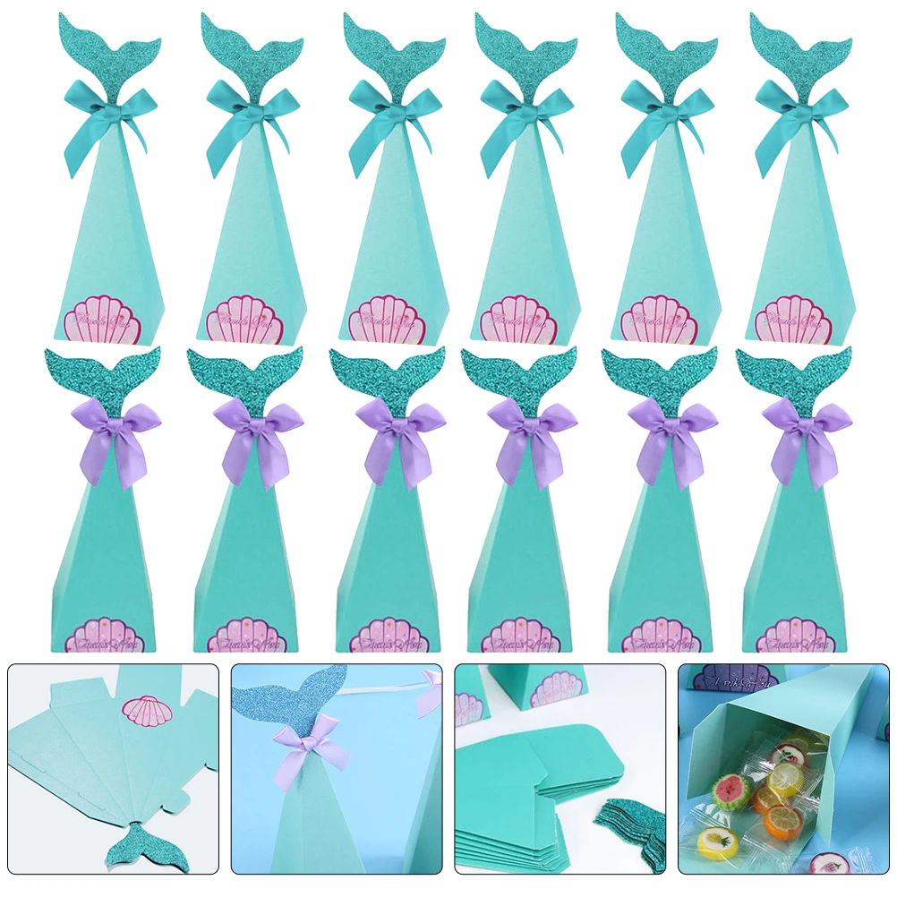 

40pcs Candy Box Mermaid Favors Wedding Party Gift Bags Premium Material Durable Safe Creative Design Storage Container