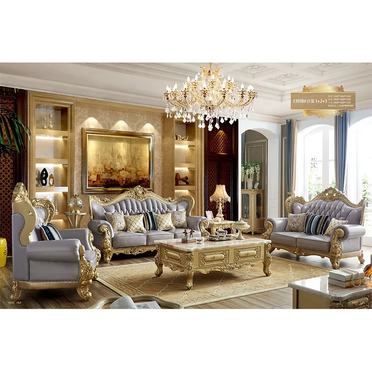 For Factory Supply Attractive Price New Luxury Classic Sofa 4 Set Living Room Furniture
