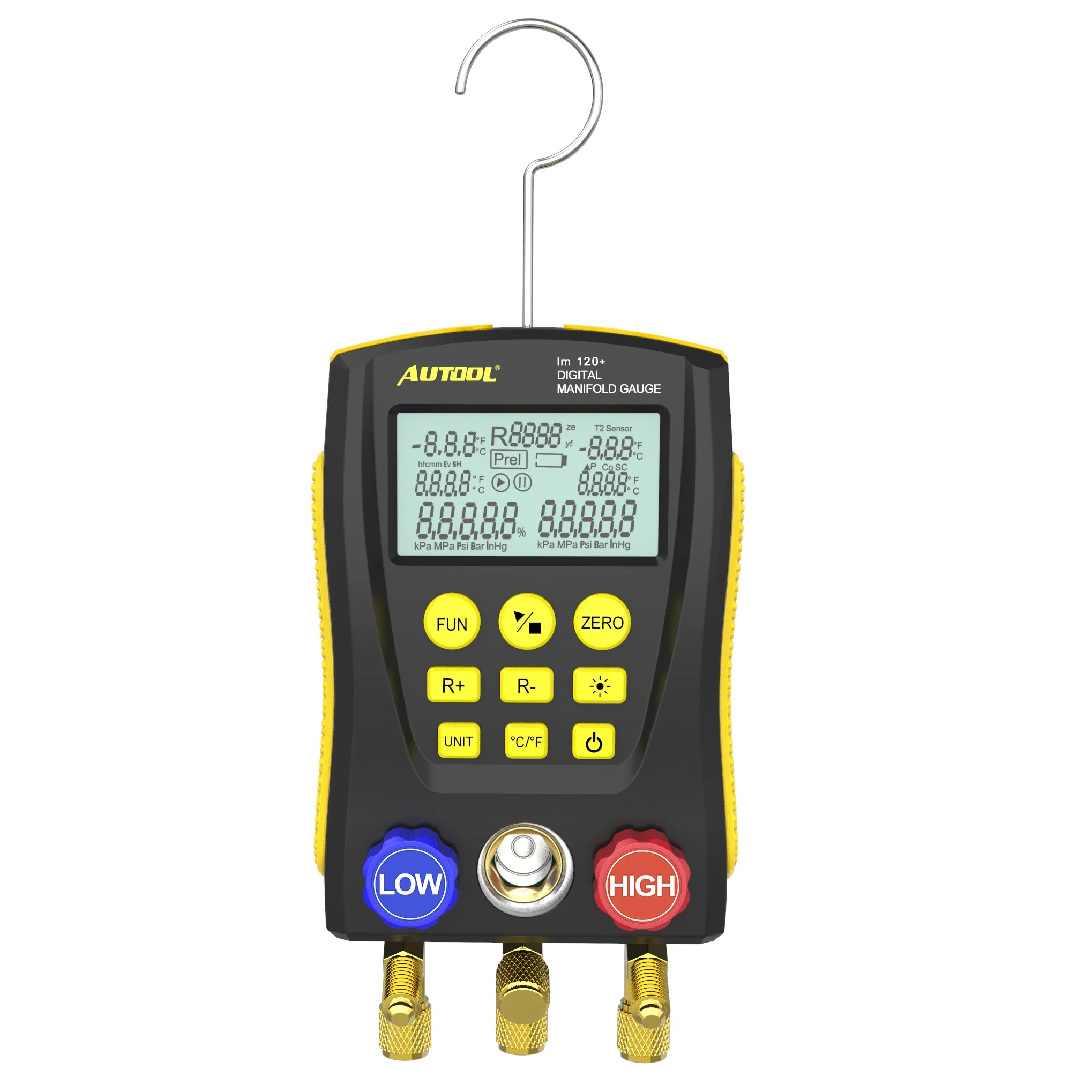 AUTOOL LM120+ Refrigeration Tool Digital Manifold Meter HVAC Vacuum Temperature Meter Tool Refrigeration Temperature Tester