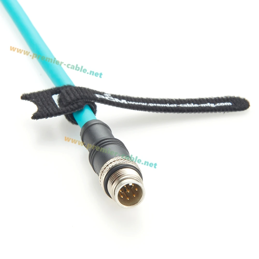 하이 플렉스 방수 산업용 카메라 케이블, Basler Cognex Keyence용 CAT6A 이더넷 케이블, M12 8 핀 A 코드 to RJ45 GigE Vision