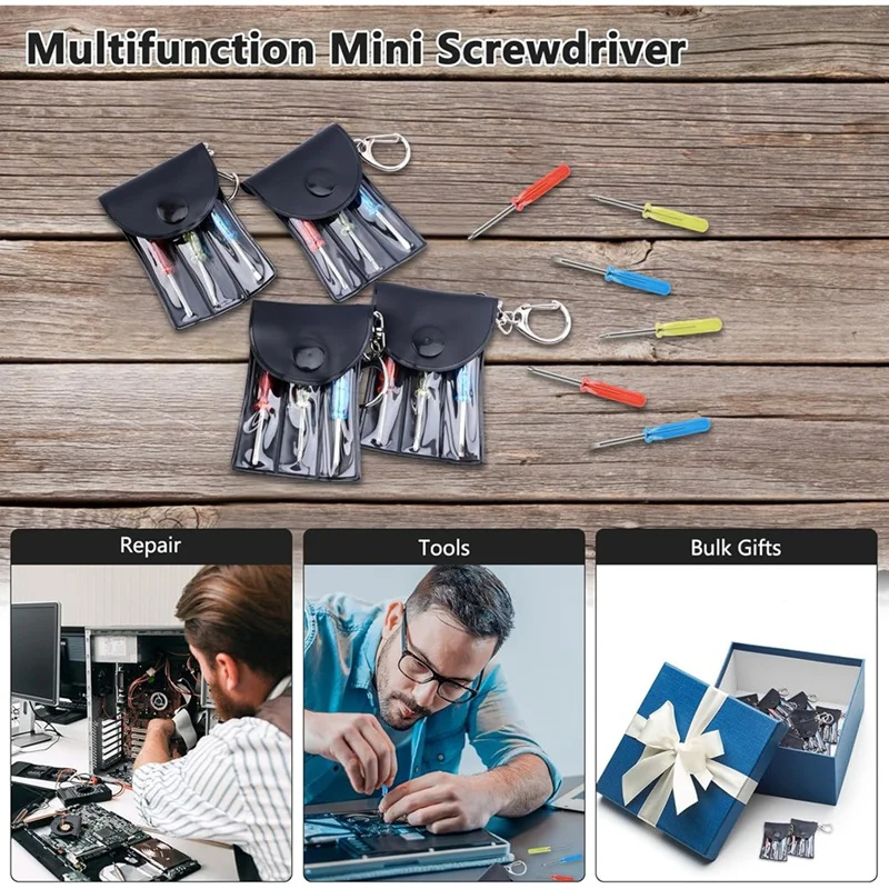 20Set Mini Screwdriver Keychain Set ,Screwdriver Keychain,Fathers Day Dad Birthday Gifts Bulk,Party Favors Prizes Retail
