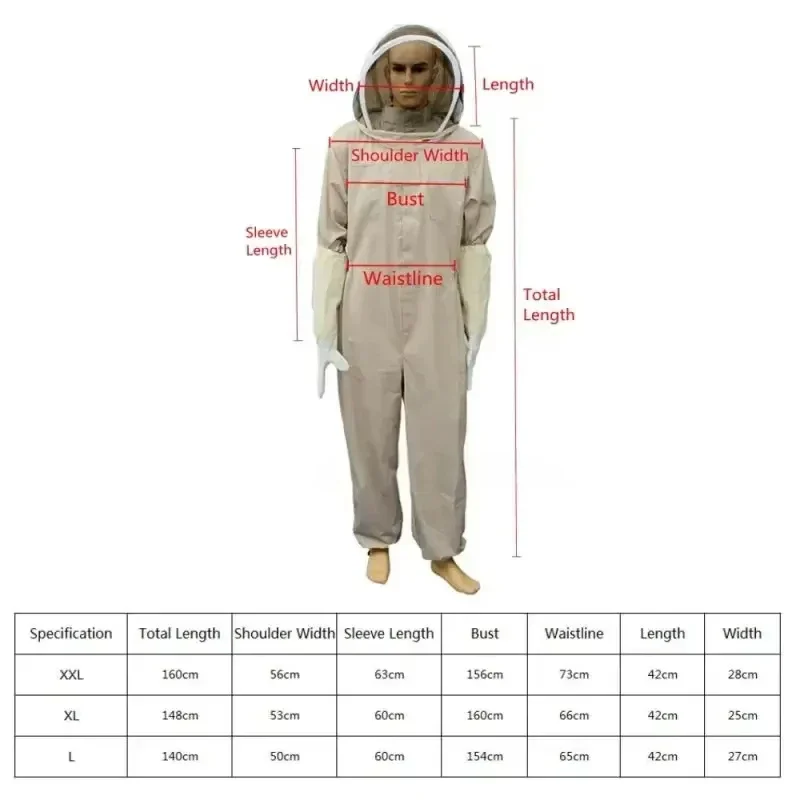 Full Body Beekeeping Clothing Professional Beekeepers Bee Protection Beekeeping Suit Safty Veil Hat Dress All Body Equipment