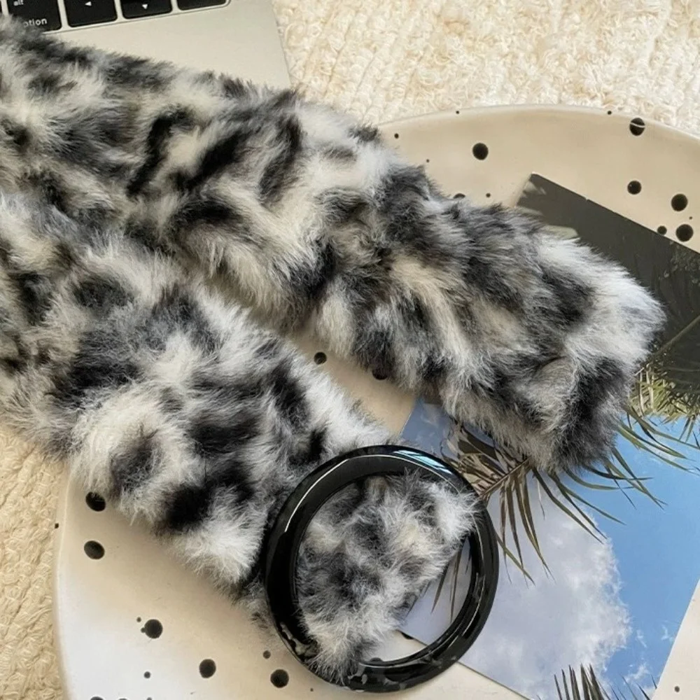 Простой меховой ремень из искусственной кожи с леопардовым принтом, меховой пояс из искусственного меха, универсальный плюшевый ремень в стиле ретро, пикантная девушка