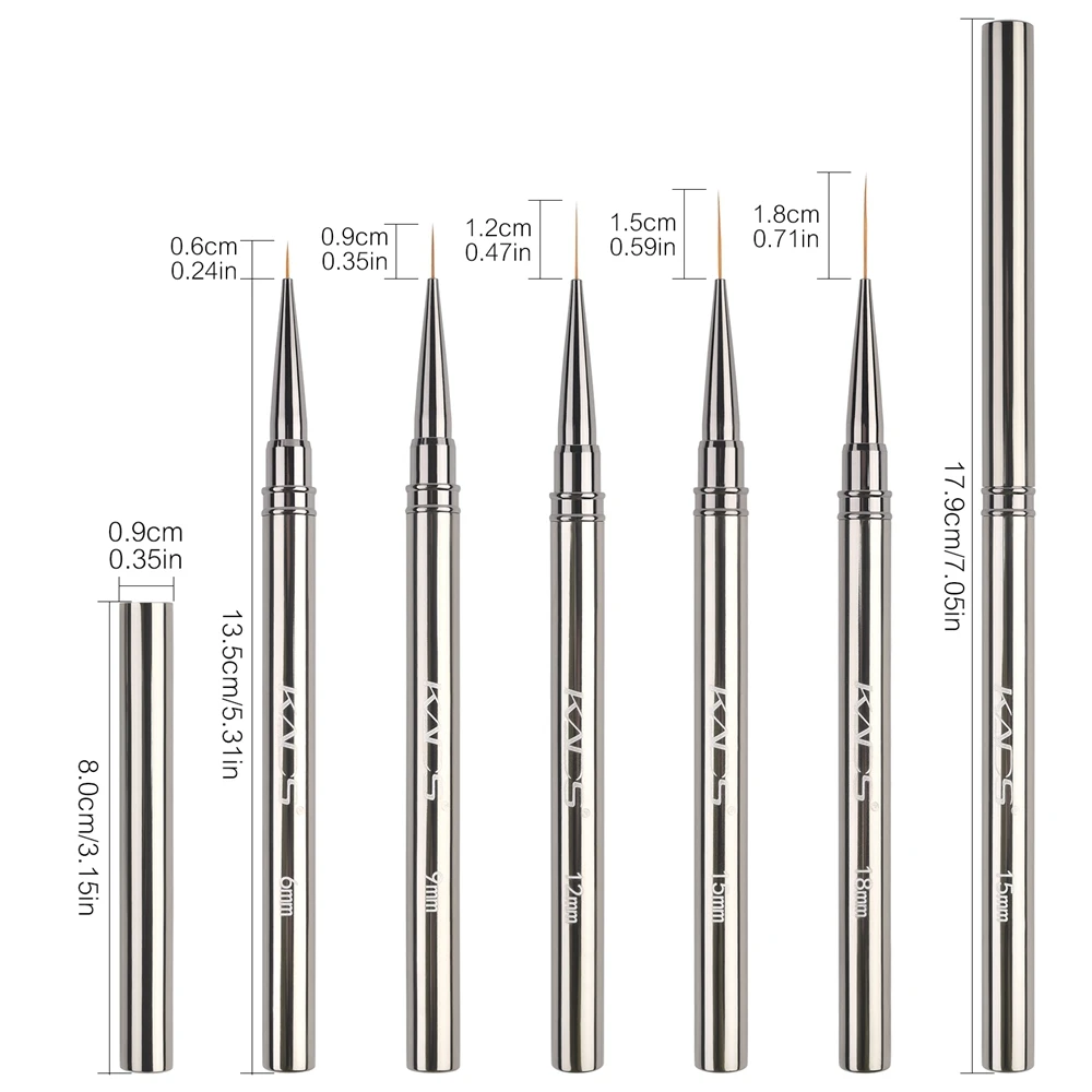 KADS Nail Art Liner pinceaux peint à la main brosse acrylique UV Gel couleurs tintes constructeur dessin stylo bricolage manucure Design accessoires