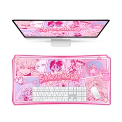 Ins Style Beauty Girl Game Mouse Pad Computer Keyboard Mouse Pad Hand Rest Oversized Cute Ladies Office Study Non-slip Table Mat