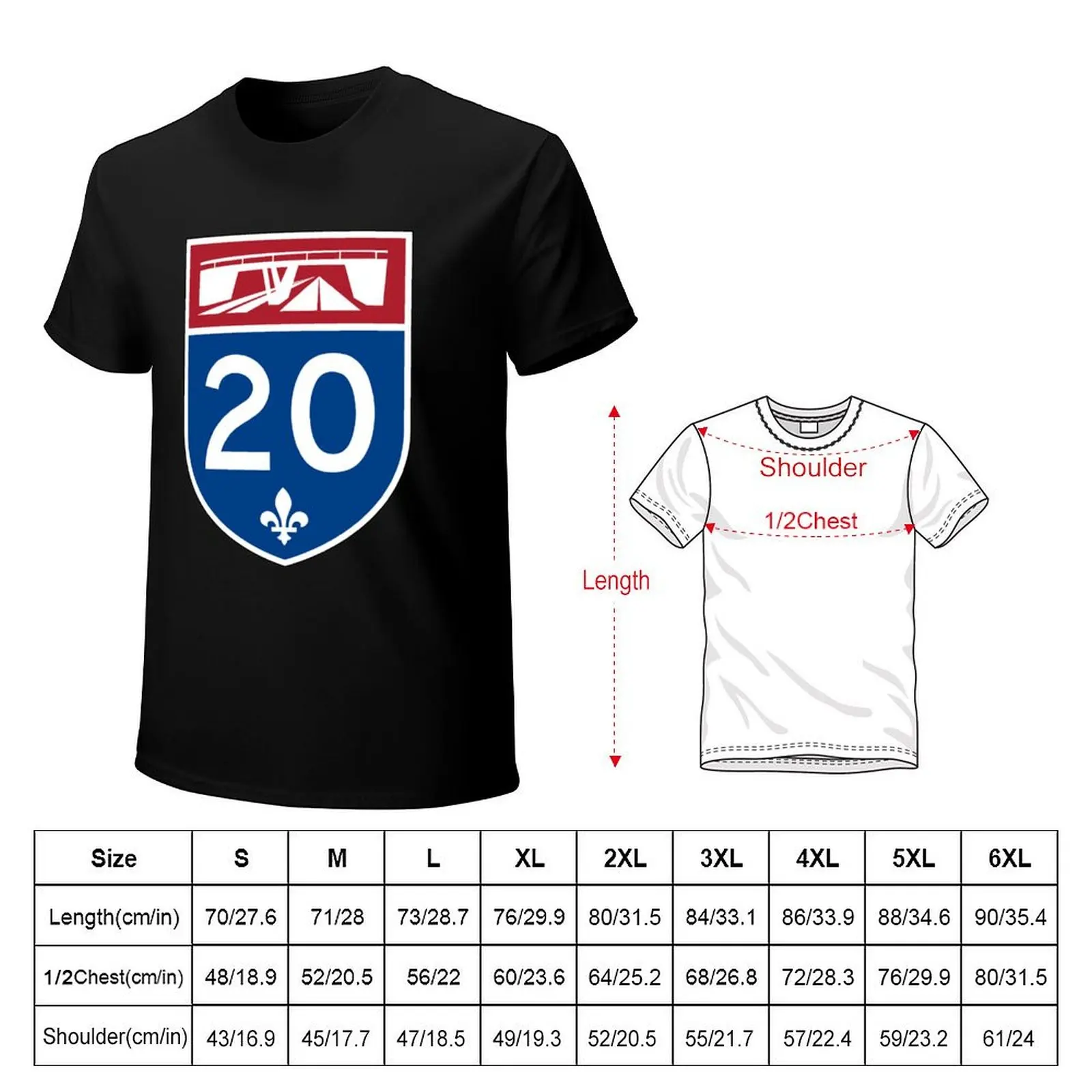 Quebec Autoroute A-20 (TCH) Autoroute Jean-Lesage, Autoroute du Souvenir Canada Highway Shield Sign T-Shirt