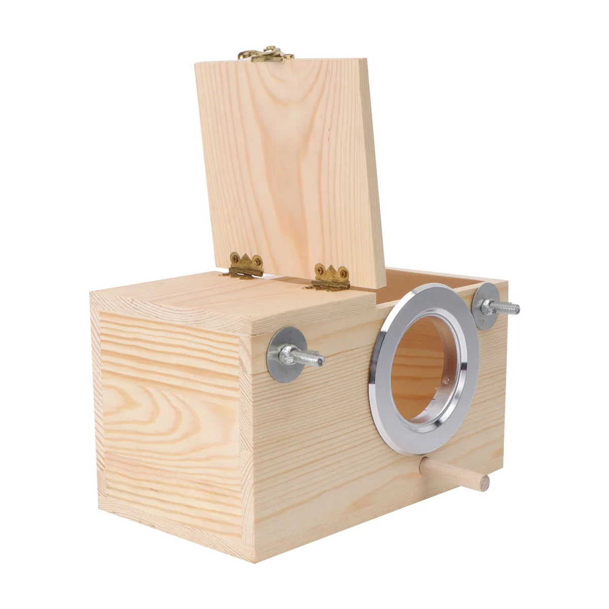 

Birds House Solid Wood Parrot Breeding Box for Indoor Outdoor Use Size S Open Left Right Random Metal Plated Rustproof Perfect