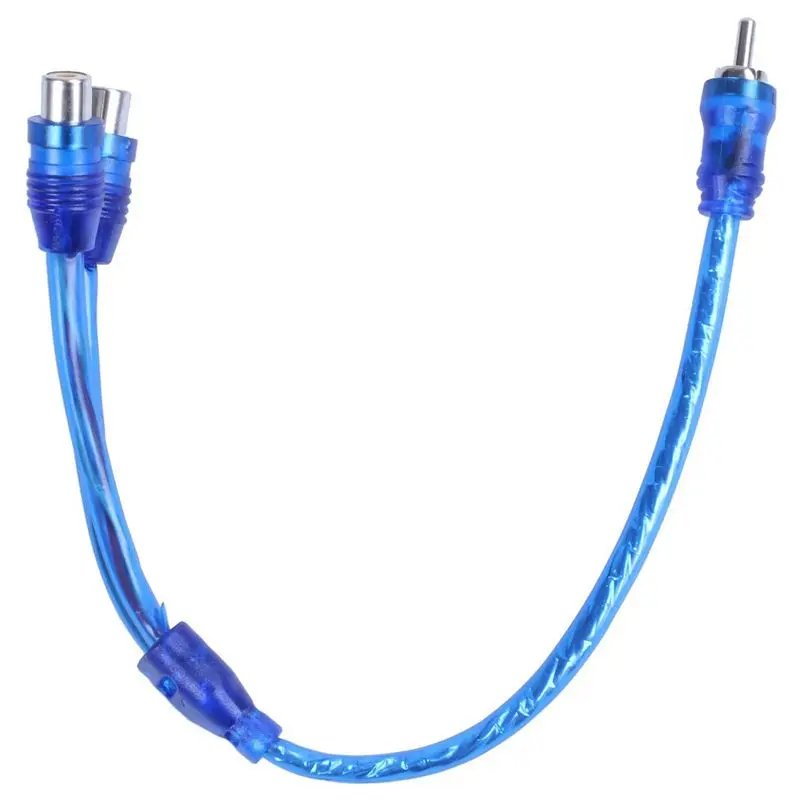 AS95 4x RCA Phono Y Splitter Lead Adapter Cable 1 Male To 2 Female Car Audio Connector 30cm