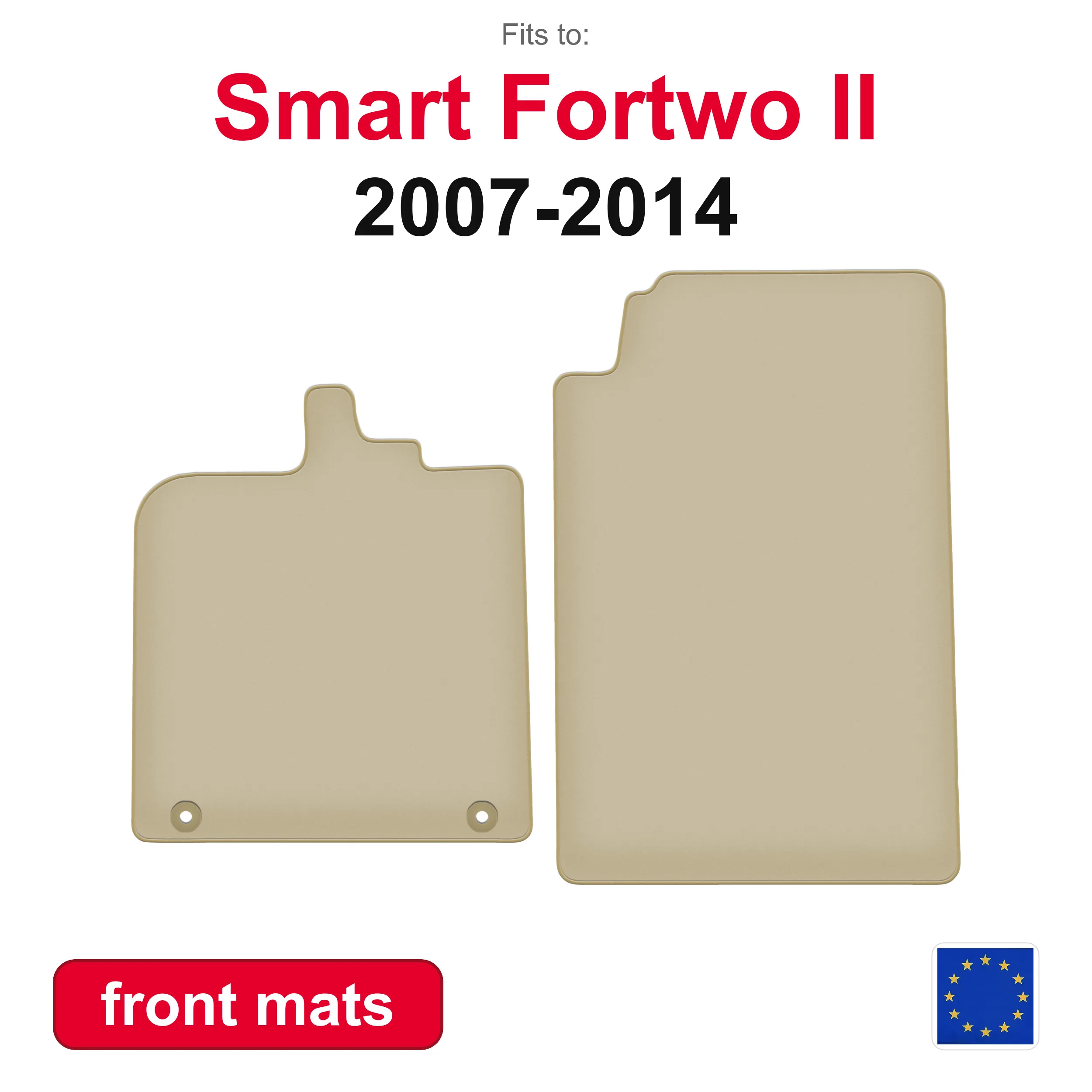 PREMIUM Smart Fortwo II Schrägheck (2007-2014) Auto-Fußmatten vorne