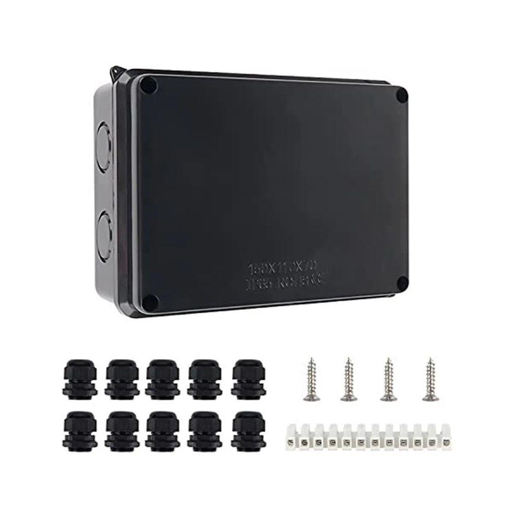 Quality Assurance in an IP65 waterproof junction box designed from reliable materials size of 150 x 110 x 70 mm