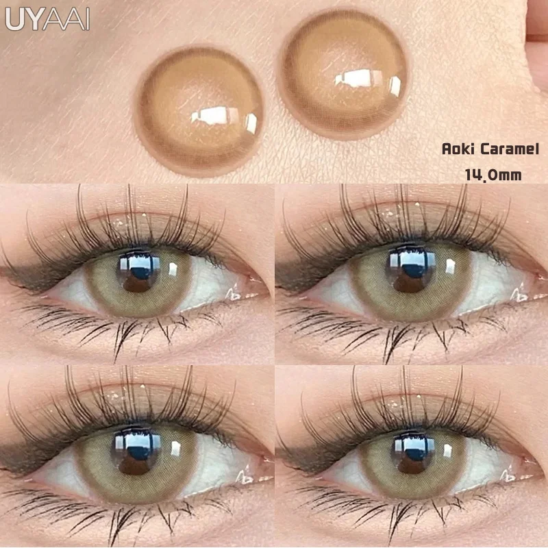 UYAAI 1Pair Yearly Use Contact Lenses Fashion  Colored Contacts Cosmetic Lens Beautiful Pupil Natural Contact Lens