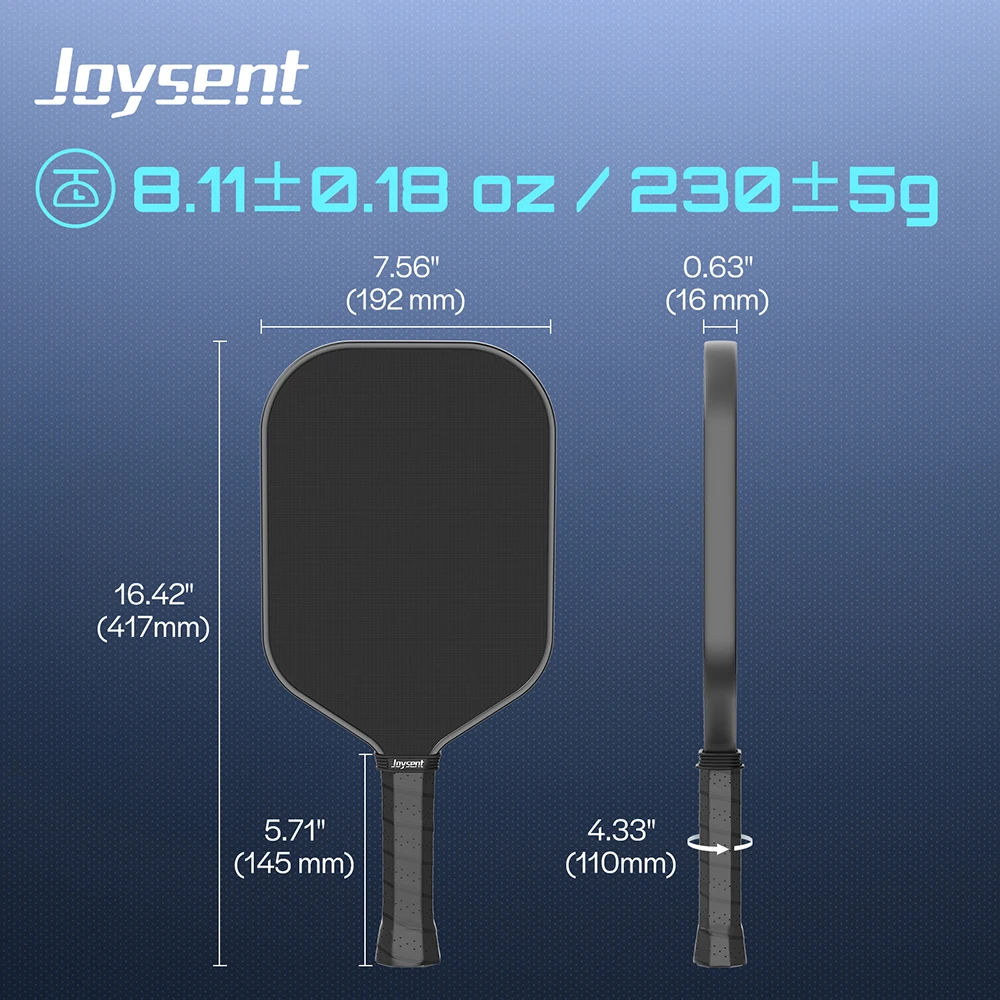 Joysent Gen 4 Pickleball Paddle Racket Trufoam EPP Foam Core T700 Raw Carbon Fiber Spin Control Power Thermoformed - Image 3