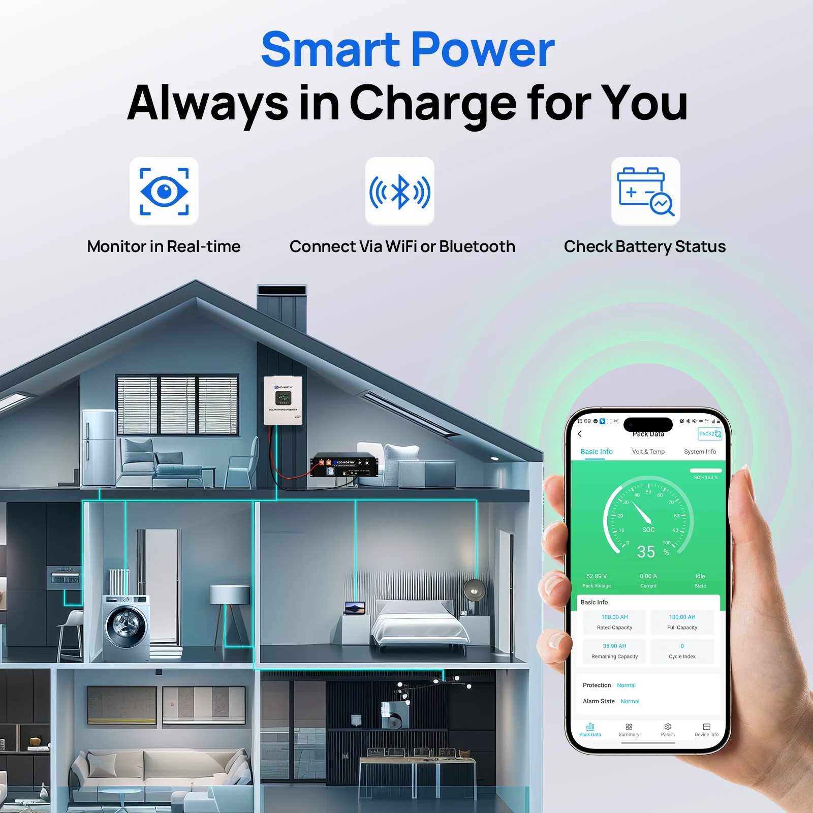 ECO-WORTHY Home Backup Power 4 - огляд і ціна Lithium Battery 100Ah