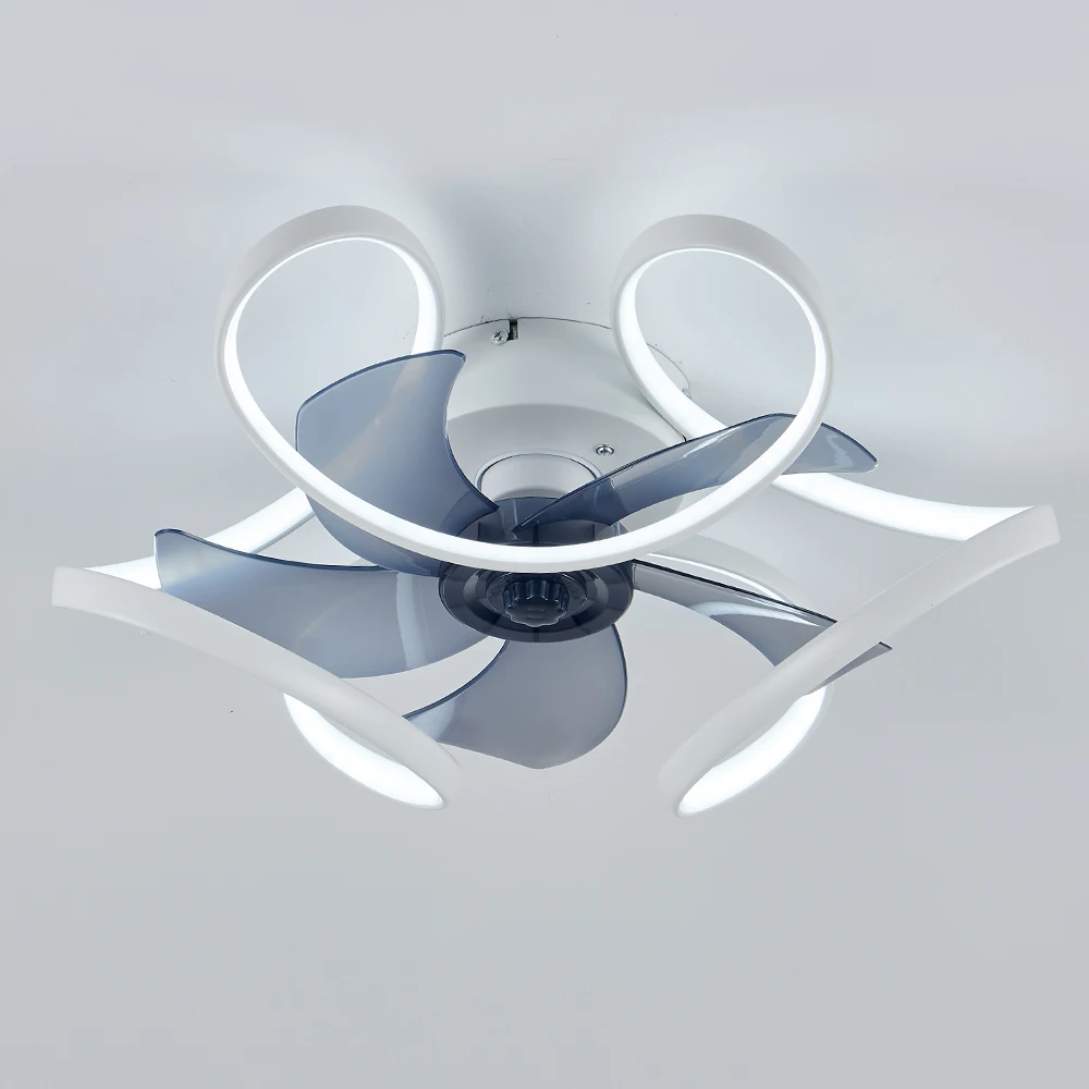 Flush Mount Dimmable LED Ceiling Fan with Light APP&Remote Control Modern Upgraded Energy Saving Fan Lamp Bedroom Living Room