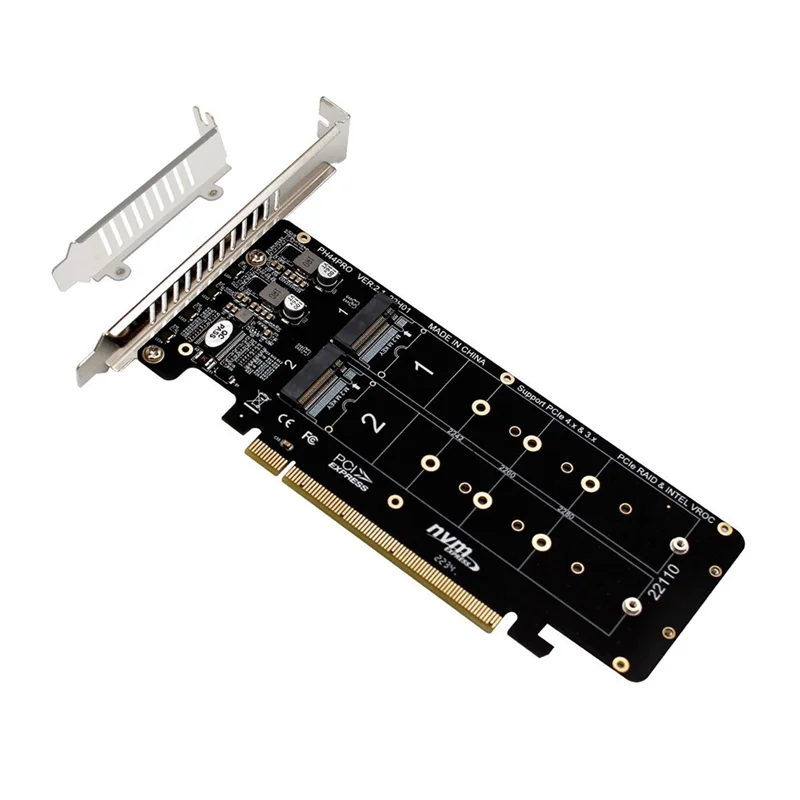 PCIE 4,0 tarjeta de expansión PCIeX16 a M.2 m-key NVME SSD, compatible con 4 NVMe M.2 M Key 2280 SSD