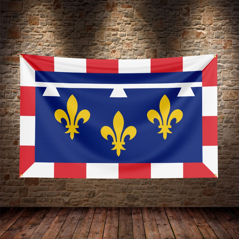 Single-sided printing of the Angoumois Anjou Aquitaine Aunis Auvergne Rhône Berry Brittany Centre Val de Loire Champagne flag