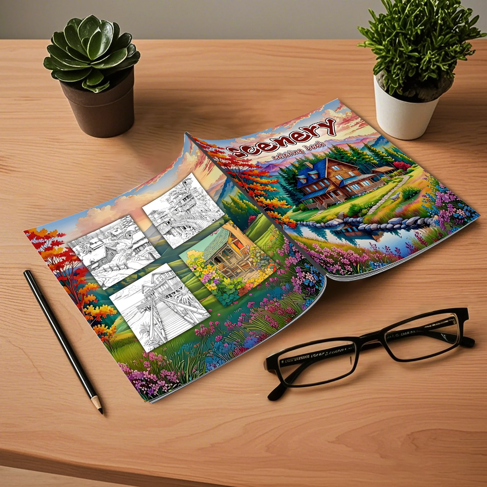 1pc Adult Picture Book 24Page Coloring Books Gift For Birthday Party Relieve Stress Kill Time Graffiti Painting Drawing Art Book