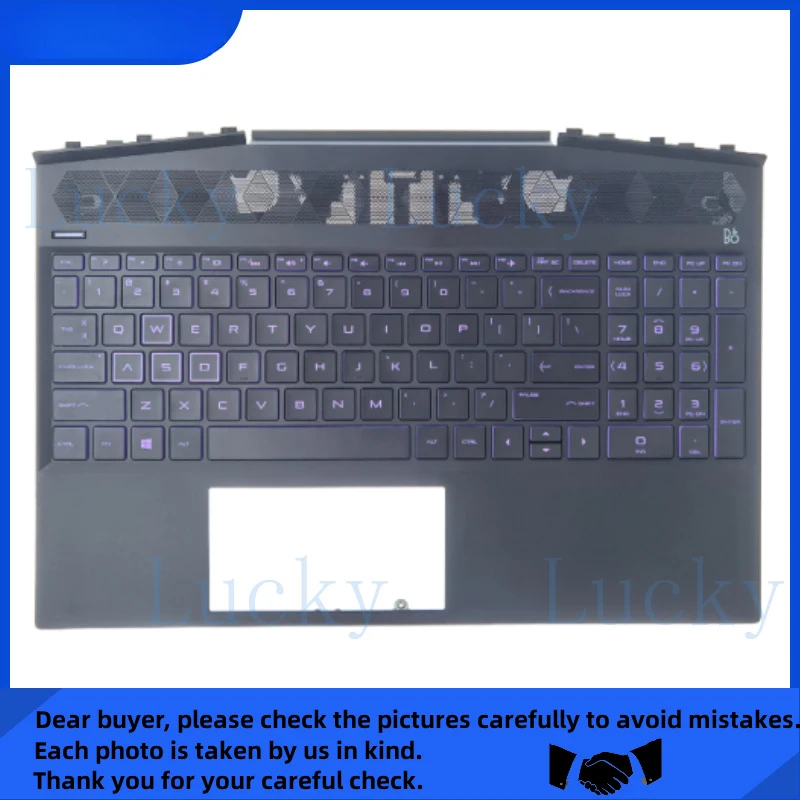 

f New For HP Pavilion 15-DK 15T-DK TPN-C141 Upper Case Palmrest Backlit Keyboard
