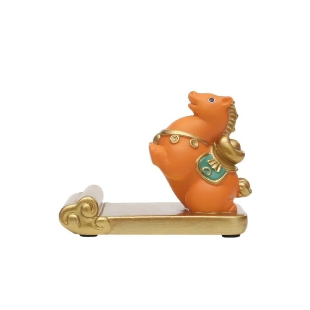 

Horse Mascot Zodiac Pony Phone Holder Pony Shape Small Ornament Mobile Phone Stand Resin Horse Year Cell Phone Bracket