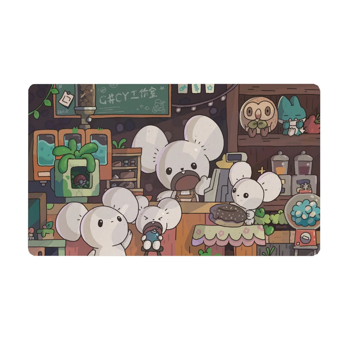 

600X350X2Mm Diy Ptcg Maushold Card Battle Mat Ptcg Maushold Single Player Board Game Card Duel Plate Battle Mat Gift Toys