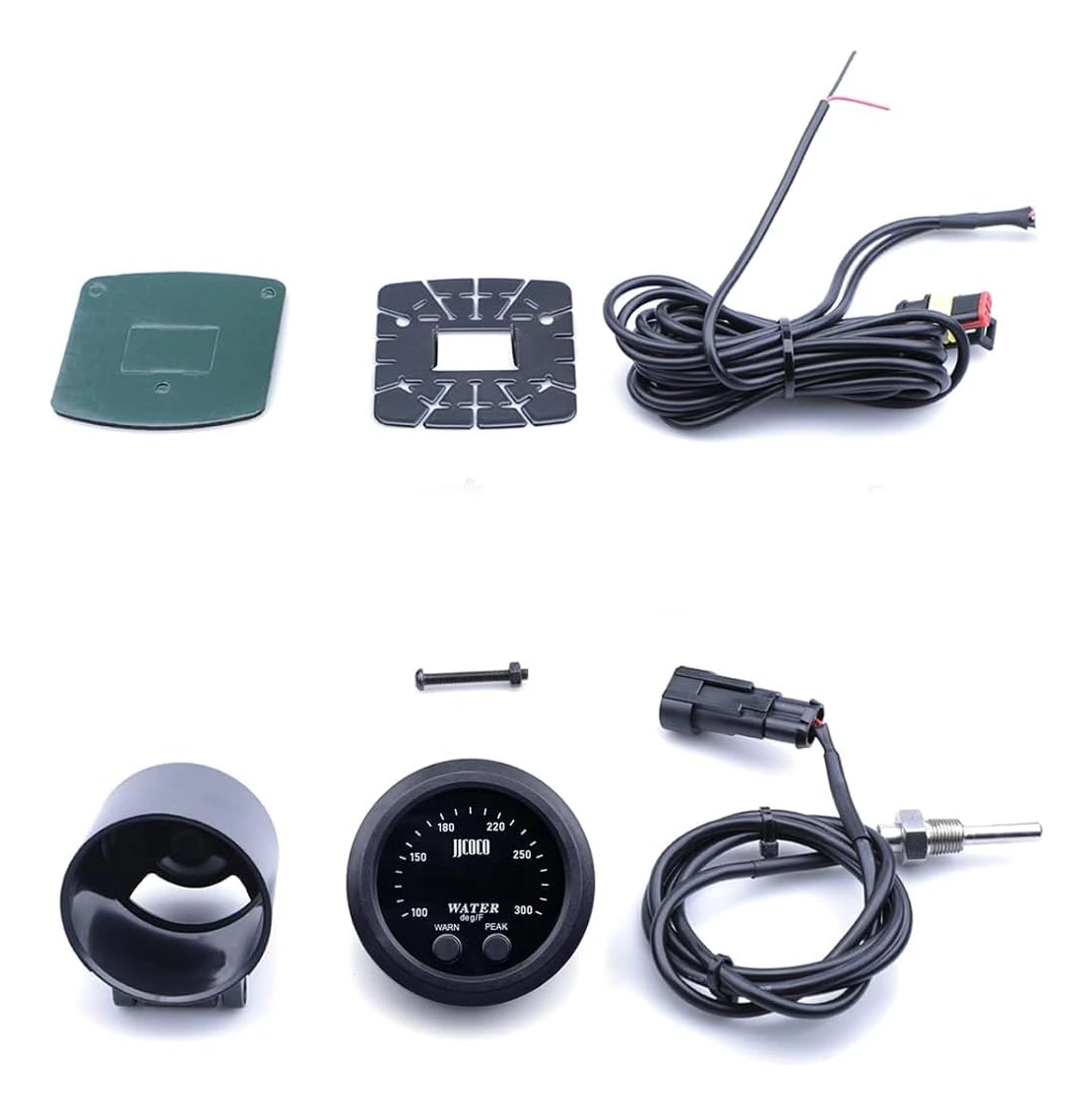 52 مللي متر السيارات 12 فولت/24 فولت مقياس درجة حرارة الماء رقيقة جدا مع 1/8 Npt الاستشعار وقوس عرض ملون درجة الحرارة 100-300F (40 ~ 187C) #5