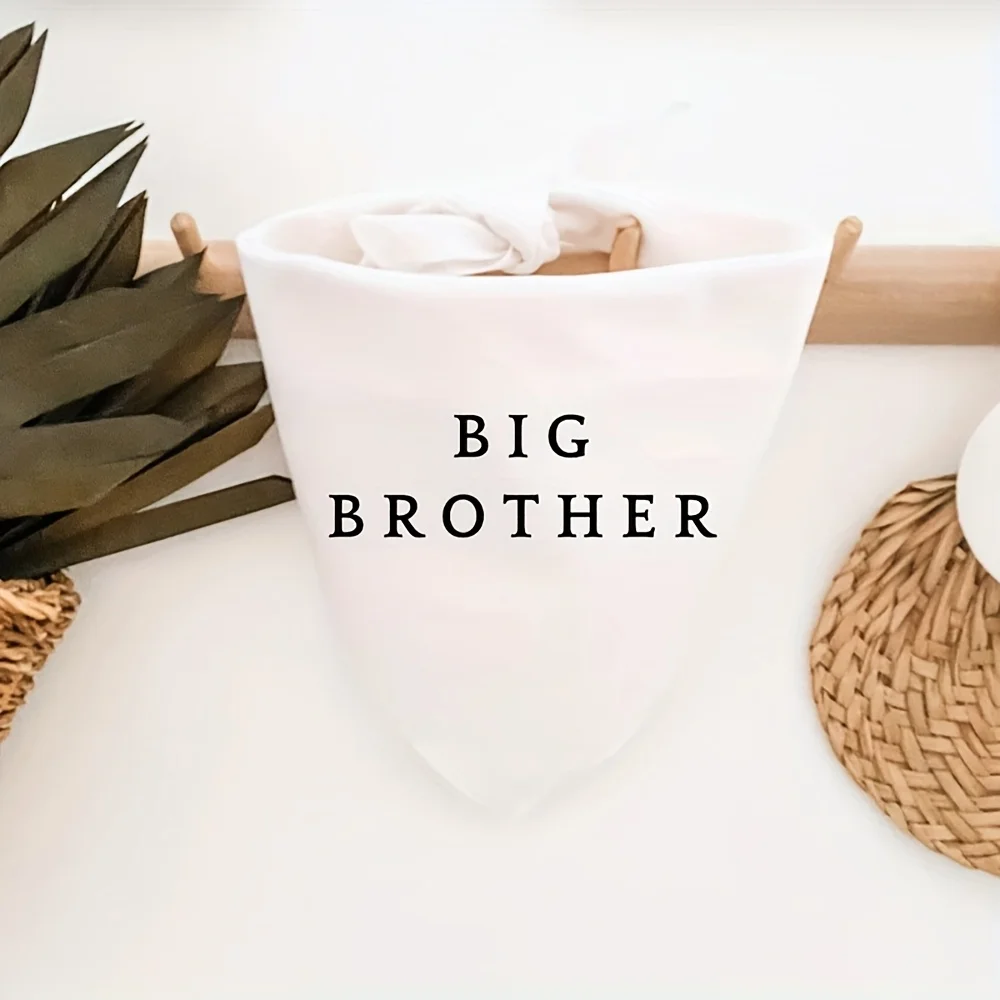 1pc Big Sister Brother Dog Bandana - Gender Reveal Pregnancy Announcement Pet Scarf with Names, Baby Shower Outfit for Puppy view 4