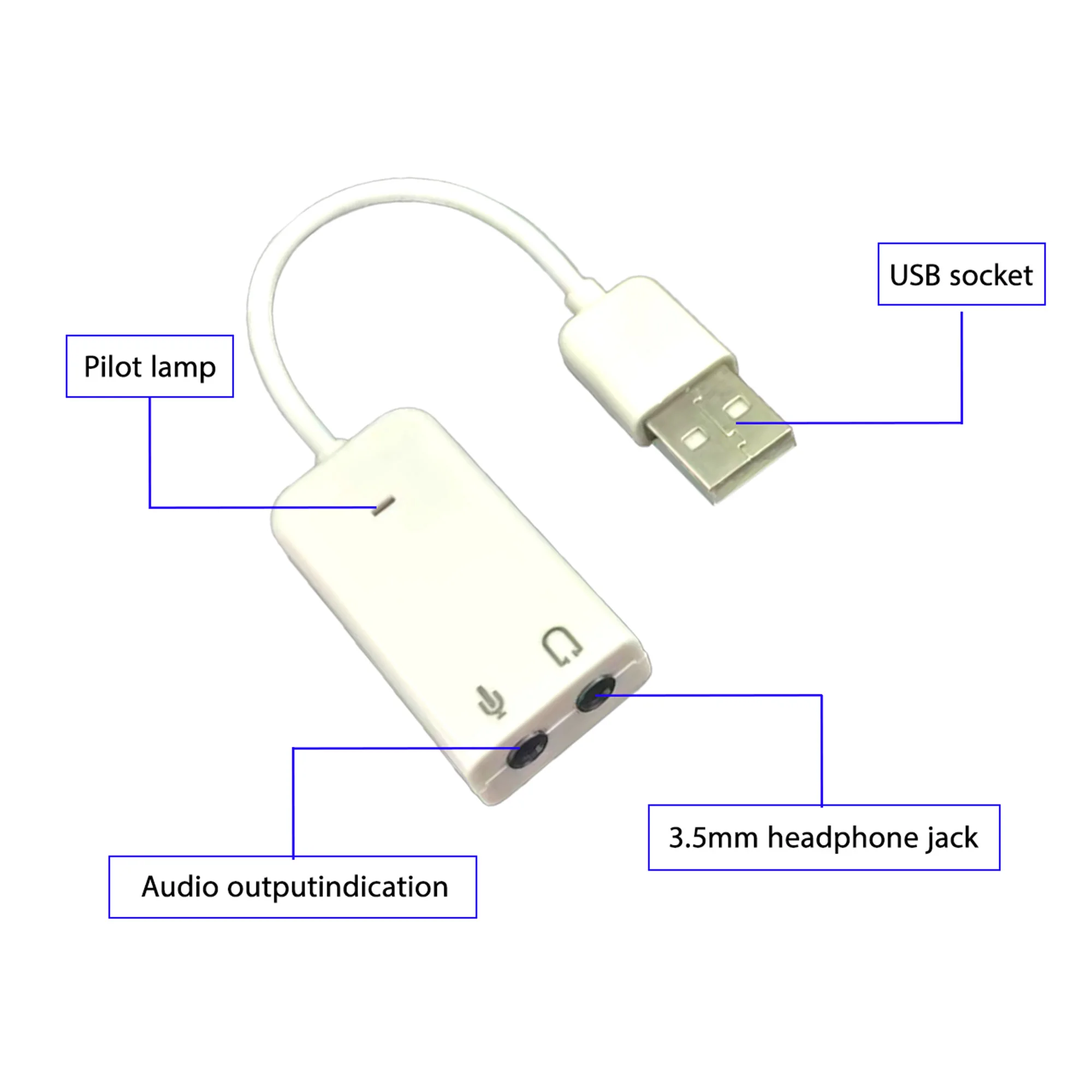 7.1 Channel External USB Sound Card with 3.5mm Jack USB Audio Adapter For Headphone and Microphone Compatible with MacBook