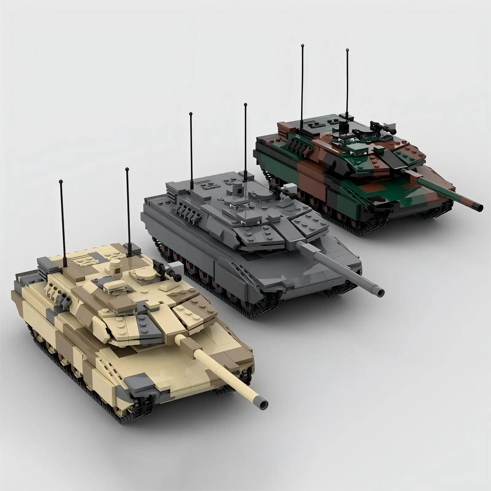 MOC M1A2 Abrams MIlitary Army Armored Vehicle Woodland Main Battle Tank DIY Technic  Building Block Model Kids Bricks Toys