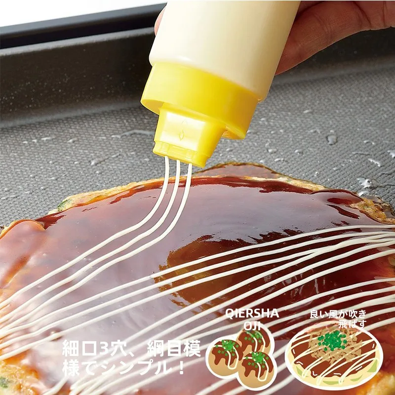 Garrafa Criativa Multifuros para Molhos e Temperos, Garrafa de Plástico Cilíndrica para Armazenamento na Cozinha