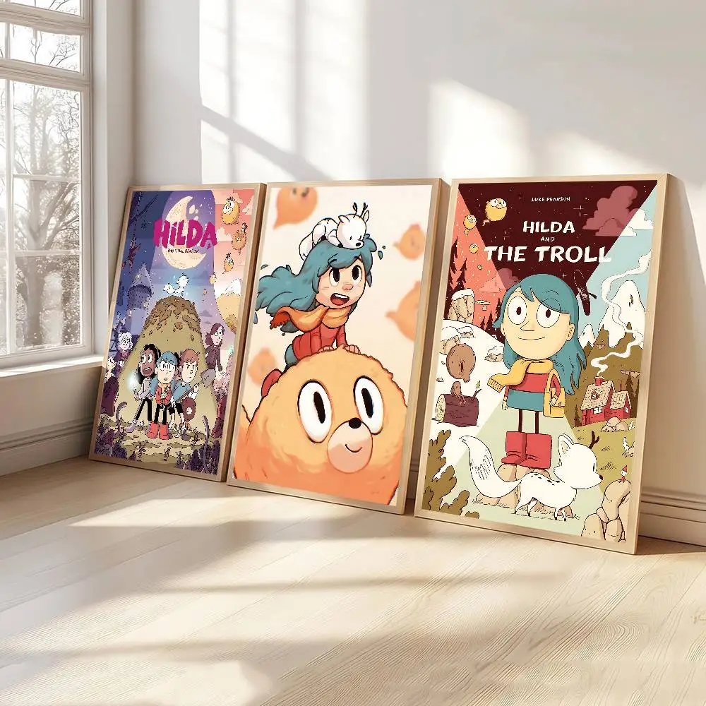 Anime H-hilda Anime Posters Sticky Whitepaper Sticker DIY Room Bar Cafe Kawaii Room Decor