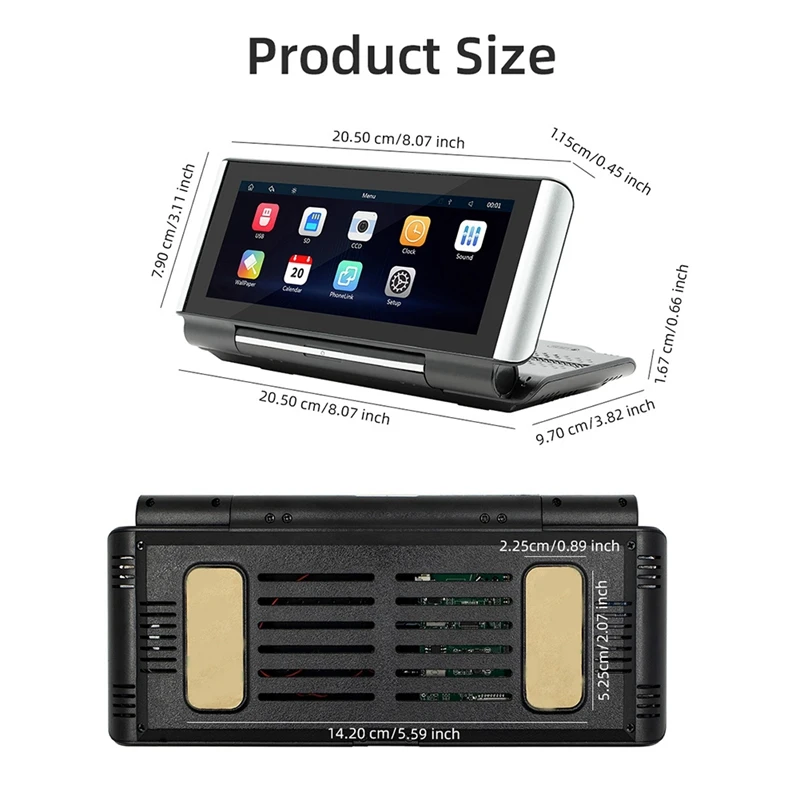 6.86Inch Car Portable Adjustable Flip Screen Car Wireless Carplay Android Auto Touch Navigation Screen Easy Install Easy To Use