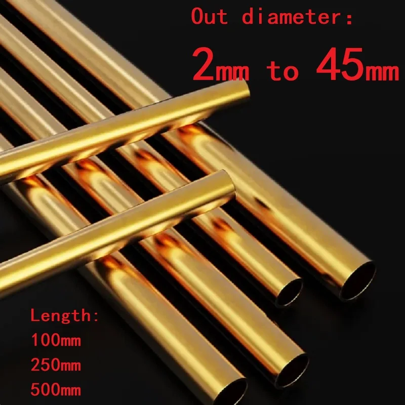 1PC Brass Tubes OD 2-25 26 27 28 29 30 32 33 34 35 36 38 40 42 45mm Modelmaking Rod Cutting Tool Brass Pipe Length 100 250 500mm