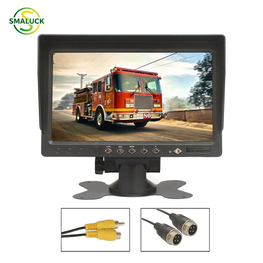 SMALUCK 7inch AHD IPS Car Rear View Monitor 1080P Support AHD CVBS Camera with Sun Hood Visor for Vehicle