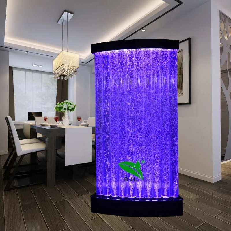 Muebles de salón led personalizados para interiores y hoteles, Burbuja de agua brillante, pared de acuario