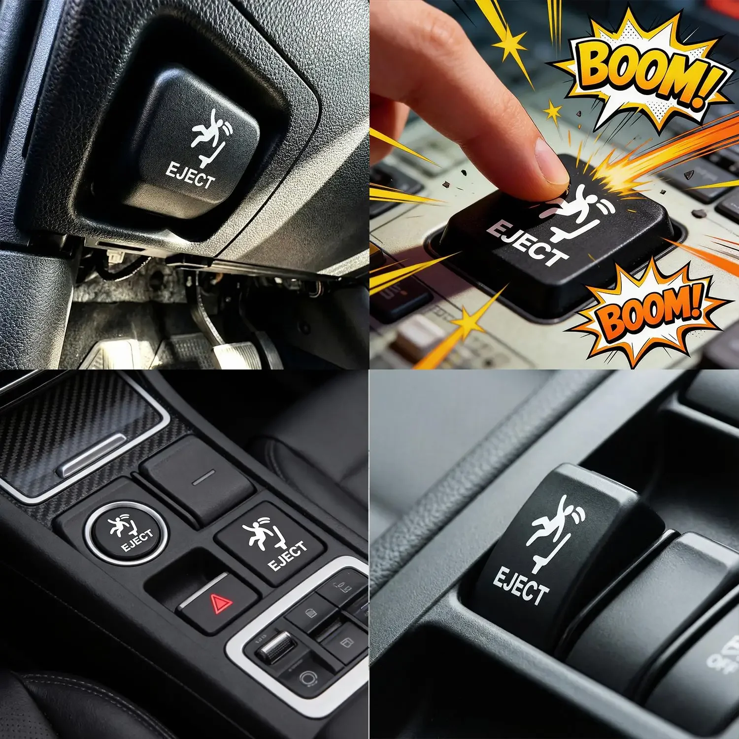 Lustiger Pop-Up-Aufkleber für den Auswurfknopf: Humorvolle 'EJECT'-Aufkleber, wasserdichtes PET-Dekor für den Innenraum, Geschenk für Auto-Tasten – Detail 6