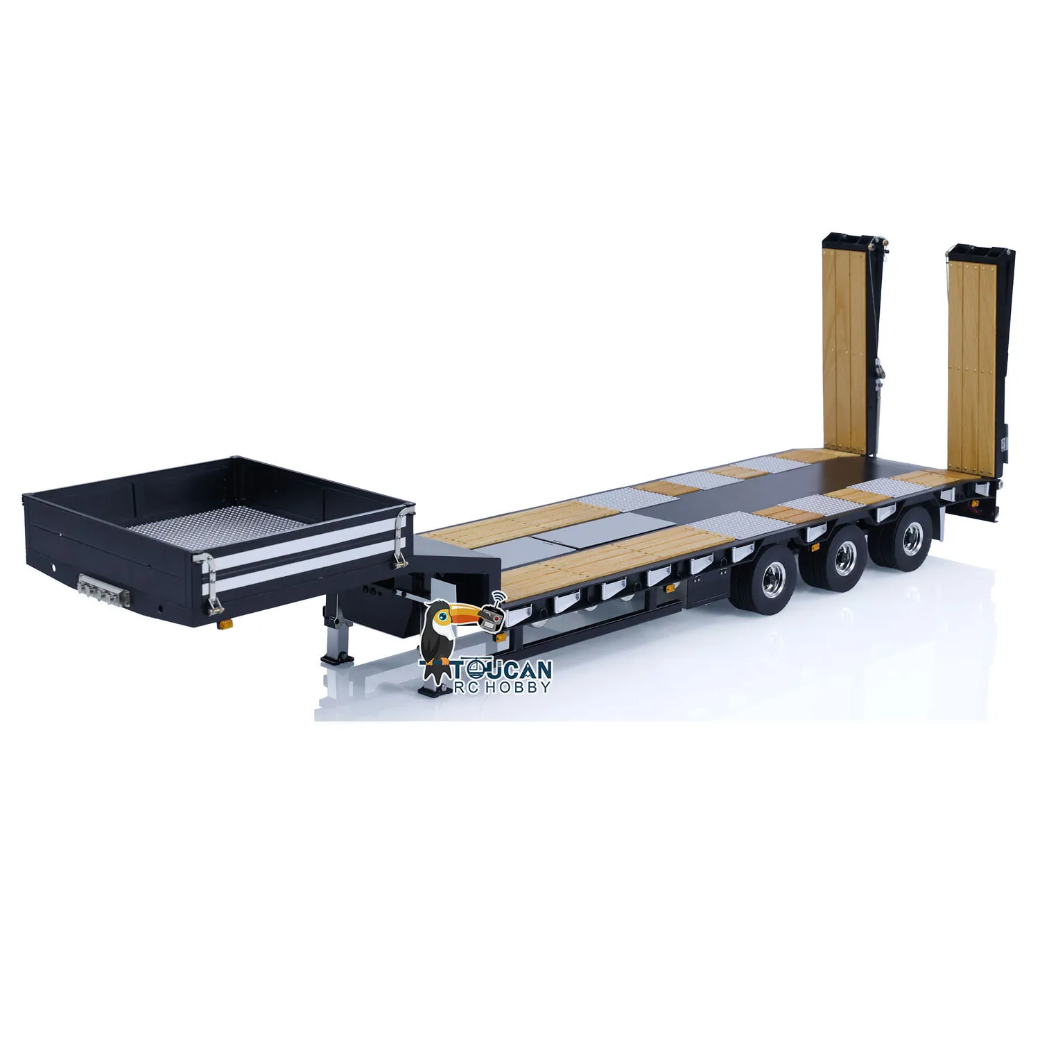 LESU 1/14 RC Metal Trailer Model with Hydraulic System Electronic Lifting Light System ESC Assembled Painted Toy THZH1715