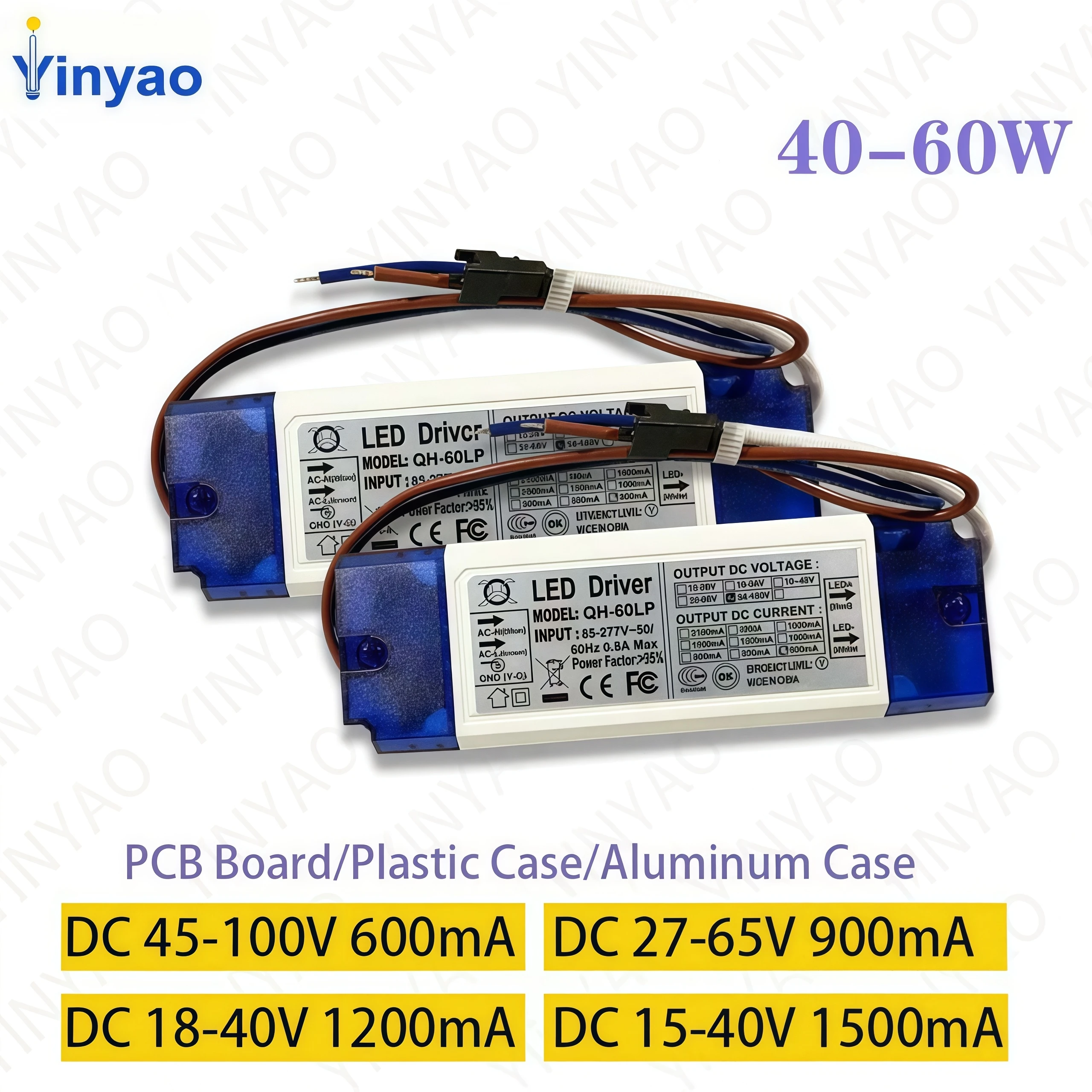 40W 45W 48W 50W 60W LED Driver 600mA 900mA 1200mA 1500mA Flicker-free Lighting Transformer Suitable for Downlight Panel Lig