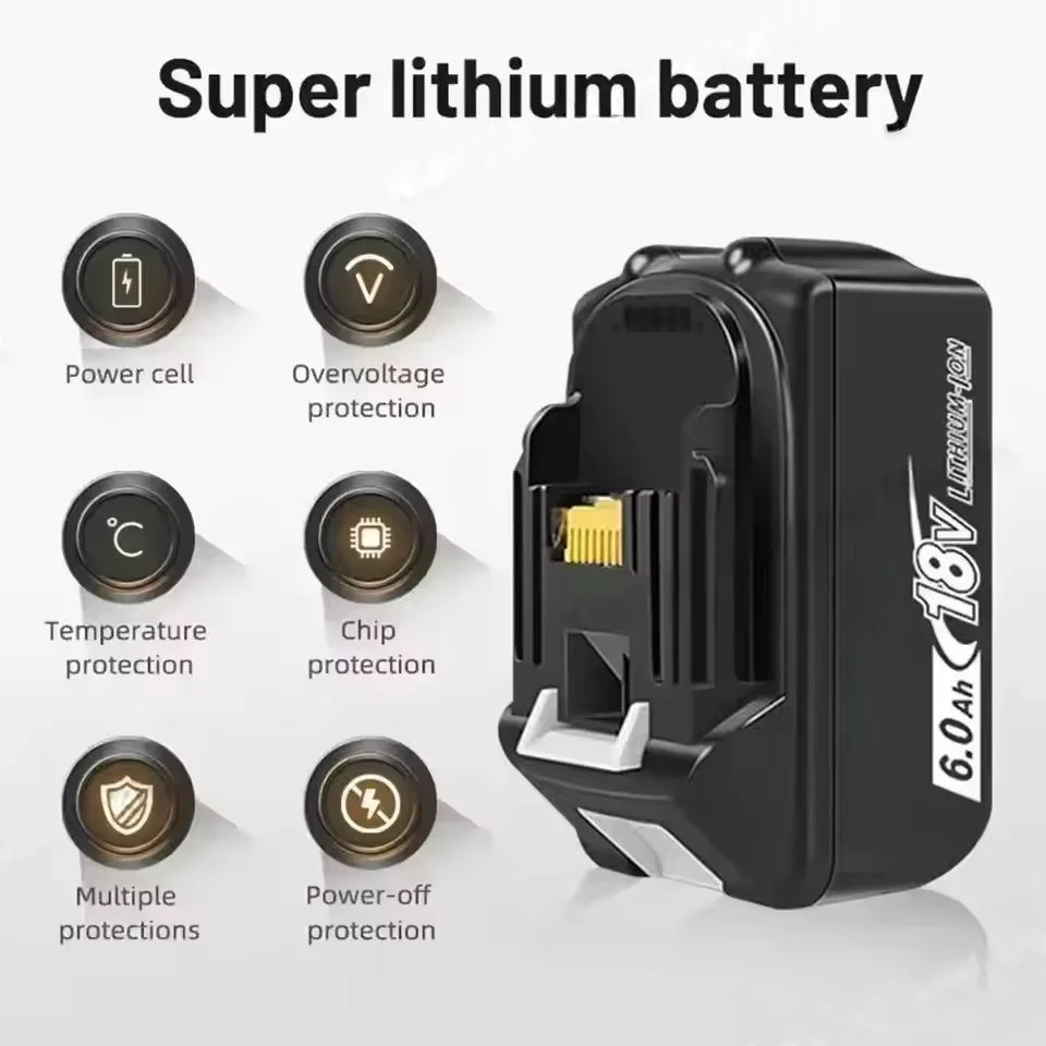 

for18V Makita Original 6AH lithium battery available BL1830b BL1840b BL1850b BL1860bl1815 large capacity and long battery life.