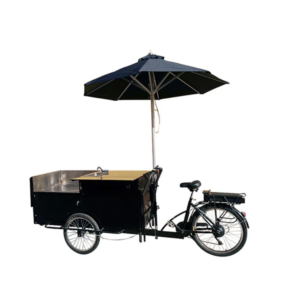 

Commercial Fruit Vending Cargo Trike Mobile Mini Street Food Tricycle BBQ Snack Cart Coffee Bike