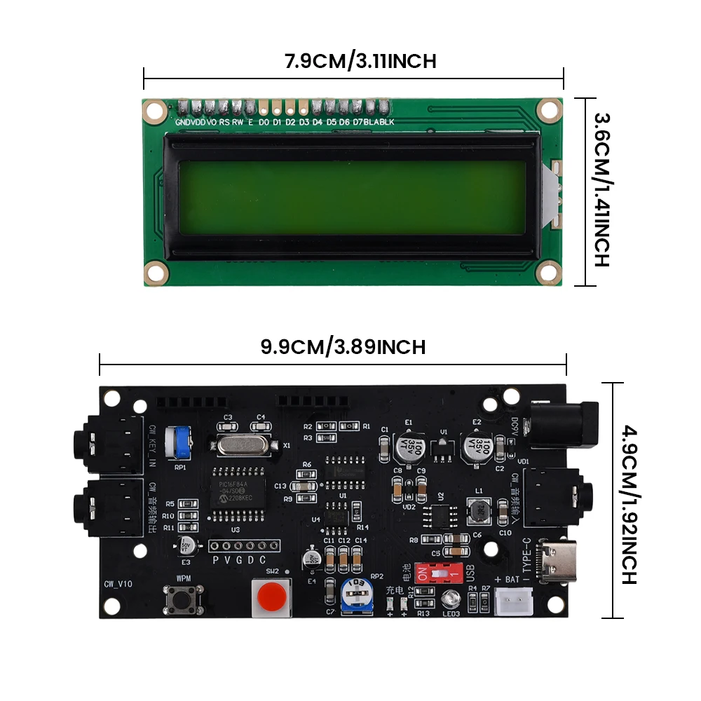 Imagem -05 - Leitor do Decodificador-código do cw para o Rádio do Presunto Acessório Módulo Essencial Decodificador Dc5v12v 500ma