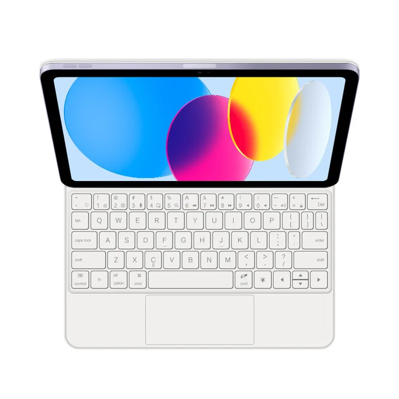 White Black Magic Keyboard for iPad 11 (A16), Bluetooth Keyboard Compatible with iPad 10th Gen 10.9