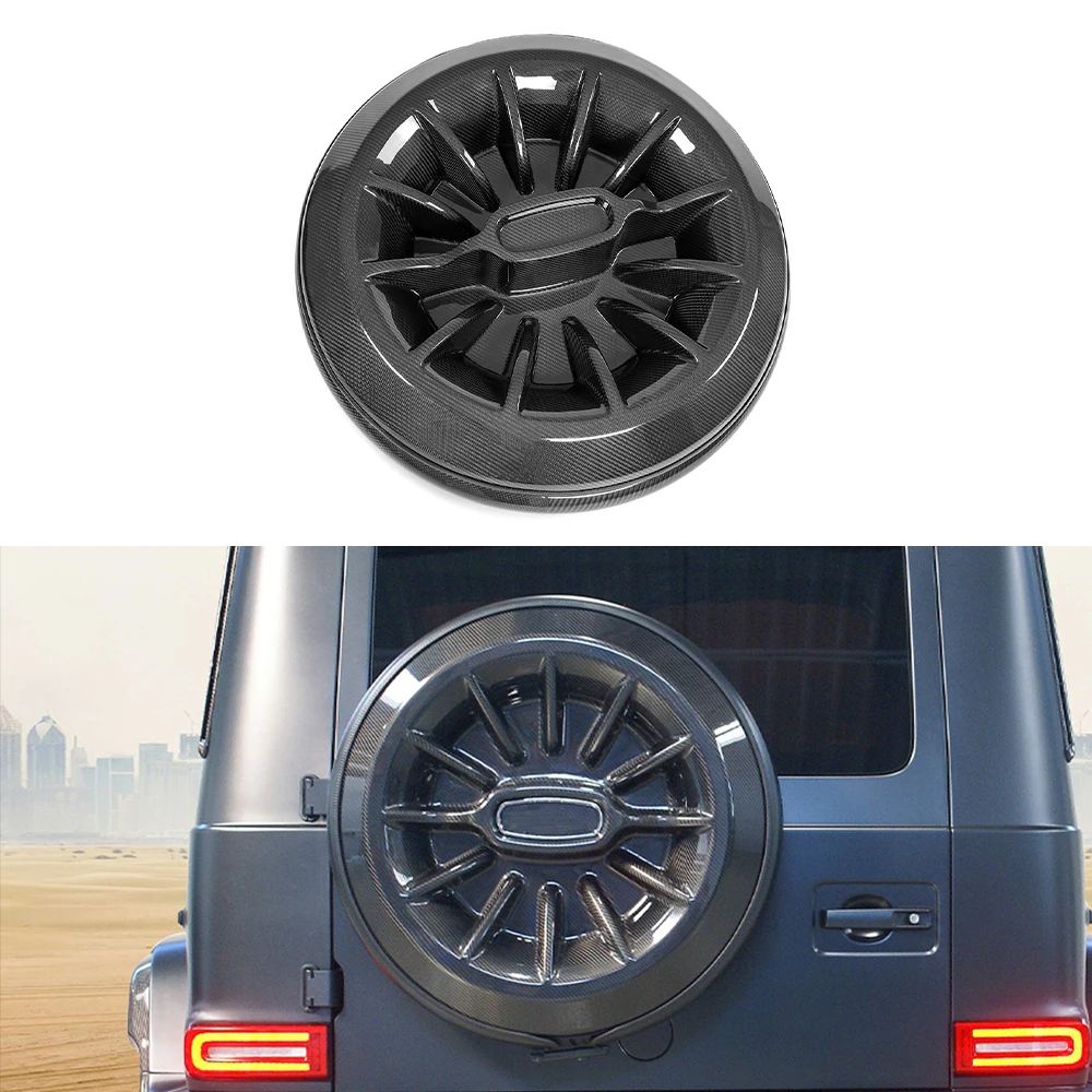 

Для Mercedes-Benz W463 W464 оригинальный сухой чехол для запасного колеса из углеродного волокна, кольцо для запасного колеса, комплект украшения для запасного колеса, комплекты кузова, отделка