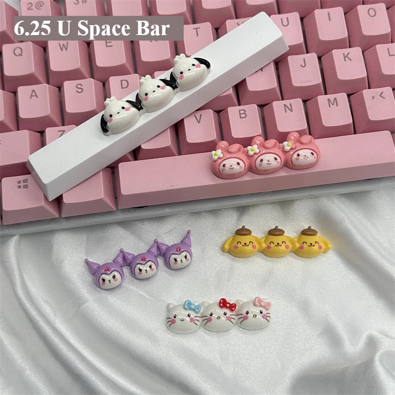 

DIY Custom Sanrio Kuromi Keycaps 6.25u Space Keycap Mechanical Keyboard Key Cap Decoration Gift