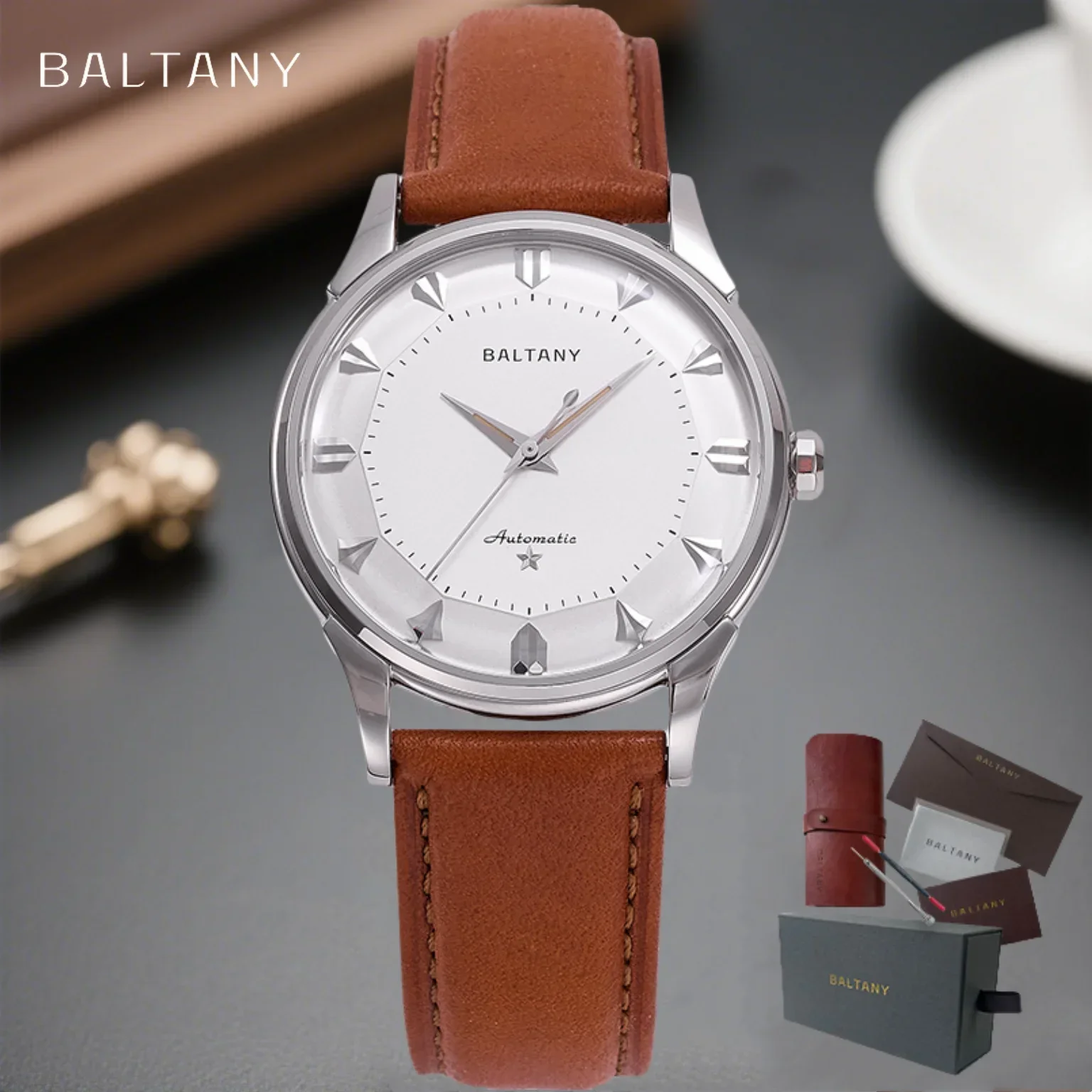 Baltany 2025 Neue Männer Mechanische Uhr 9039 S4090 Klassische 38,5mm Luxus Lederband Wasserdicht 50 m Business Reloj Hombre