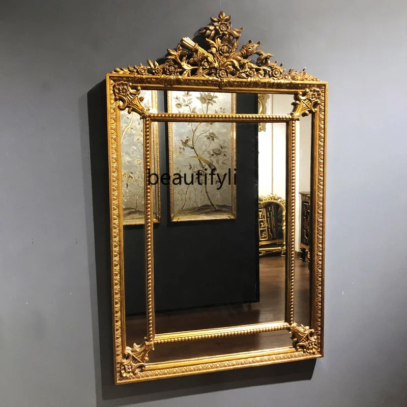 

A17 French retro decorative mirror European villa living room, American country hotel decorative mirror