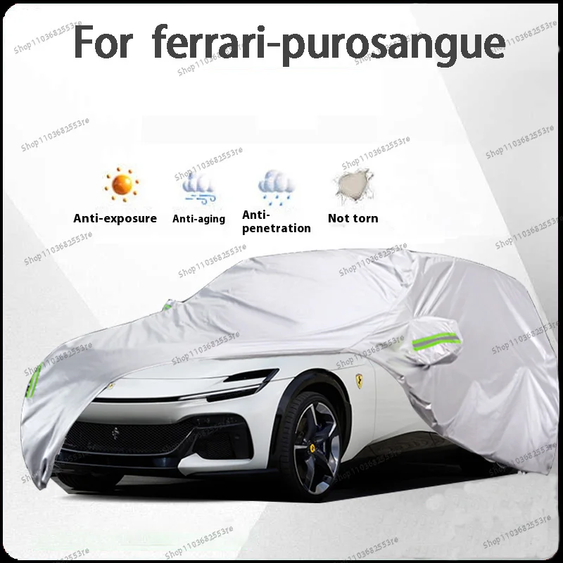 

For Ferrari Purosangue Fit Car Cover Waterproof Dustproof Sunshade (UV) Snowproof Silve Full Cover with All-Day Protection