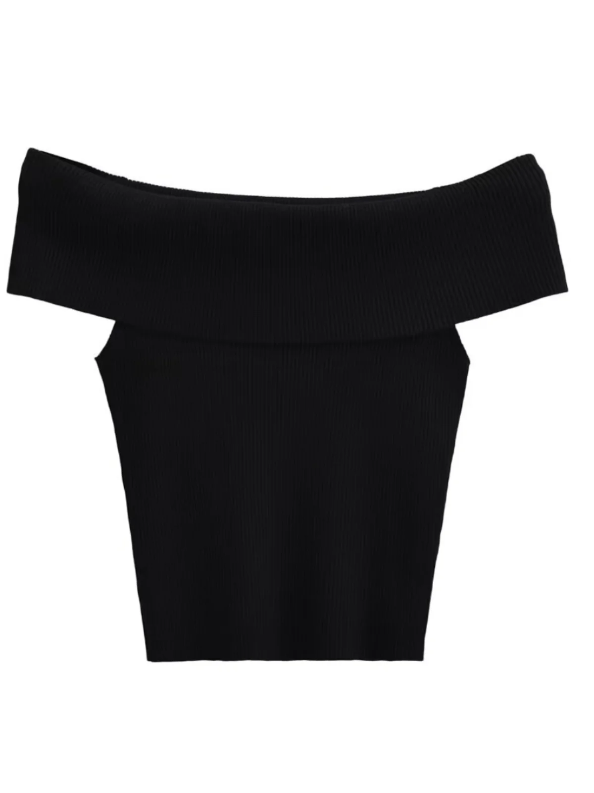 Sweet And Sexy Short Sleeve Knitted T-Shirt Shoulder Bared One-Shoulder Slim Fit Bodycon Pure Desire Internet Famous Fashion